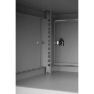CM19-4UPM-450G 19 inç 4U 450mm gri duvar kabineti açık kapı iç görünüş