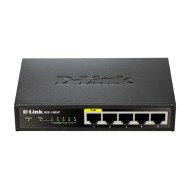D-Link DES-1005P/E PoE destekli hızlı ethernet anahtarı siyah ön görünüm