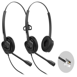 HT302 Micro-casque Double Écouteur Qd Vers Rj9 Pour Centre Appel