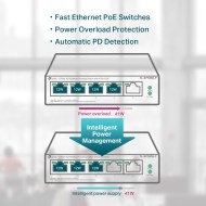 TL-SF1005LP 5 portlu 10/100mbps switch 4 port Poe+