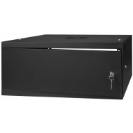 CM19-4UPM-350B 19 inç 4U 350mm metal kapılı siyah duvar dolabı ana görünüm