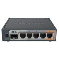 Mikrotik hEX S RB760iGS yönlendirici arka panel