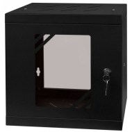 Kabinet CM10-6U-300B siyah metal kapı açık