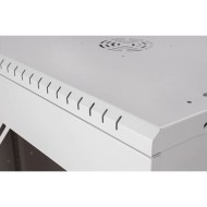 CM19-12U-450G 12U gri kabinetinin sol yan görünüm ve derinlik detayı