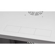 CM19-12U-450G gri kabinetinin arka panel bağlantı noktaları ve ventilasyon