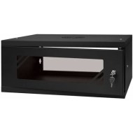 CM19-4U-450B 19 inç 4U 450mm siyah duvar kabinetinin kapısı açık