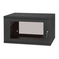 CM19-6U-450B duvar tipi kabinet 19 inç 6U 450mm siyah ön görünüm