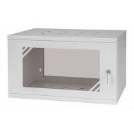 CM19-6U-450G duvar tipi kabinet 19 inç 6U 450mm gri ön görünüm
