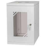 CM10-9U-300G 10 inç 9U 300mm gri duvar kabineti cam kapılı ana görünüş